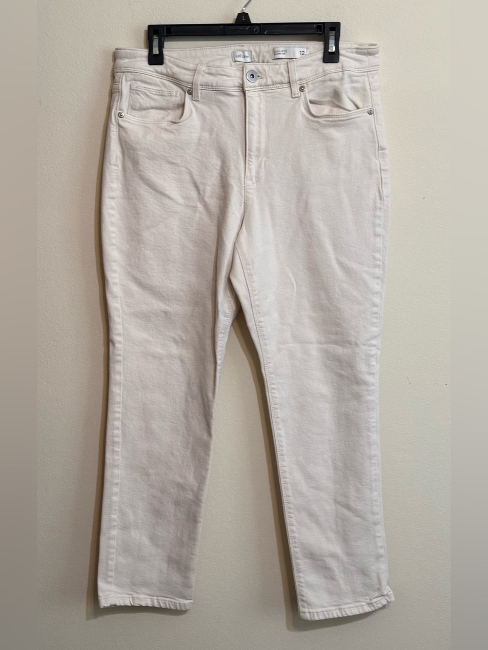 Women's J Jill Off White High-Rise Straight Jeans 12P